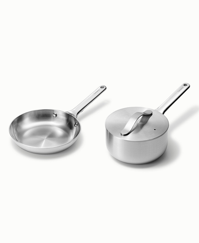 Caraway Stainless Steel 2 Piece Mini Fry Pan And Mini Sauce Pan Duo