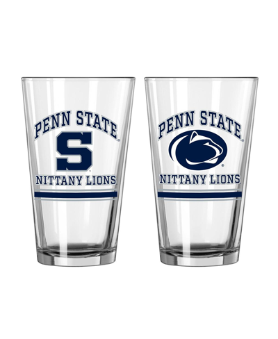 Logo Brands Penn State Nittany Lions 16 oz Pint Glass Two Pack In Clear
