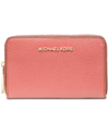 Michael Kors Michael  Jet Set Small Zip Around Card Case In Sunset Rose