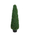 NORTHLIGHT 4' PRE-LIT ARTIFICIAL BOXWOOD CONE TOPIARY TREE WITH ROUND POT CLEAR LIGHTS