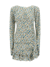 Alessandra Rich Draped Mini Dress With Floral Pattern