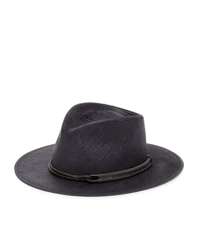 BRUNELLO CUCINELLI STRAW FEDORA HAT