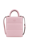 MONCLER LEATHER BOUDIN QUILTING HANDBAG WITH LOGO PATCH