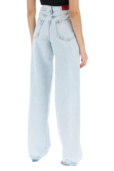 Alessandra Rich Jeans With Studs In Light Blue