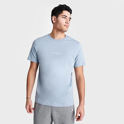 Nike Jordan Men's Embroidered Air Graphic T-shirt In Blue Grey/white/white