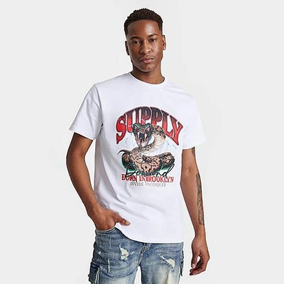 Supply And Demand Men's Swoop Graphic T-shirt In White/black