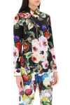 Dolce & Gabbana Silk Blend Satin Flower Printed Shirt