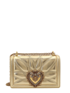 Dolce & Gabbana Leather Shoulder Bag With Frontal Jewel Detail