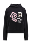 KARL LAGERFELD ORGANIC COTTON SWEATSHIRT WITH ICONIC EMBROIDERY ON THE FRONT