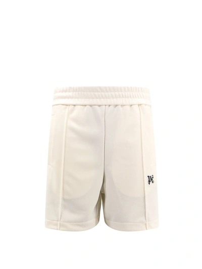 Palm Angels Logo Embroidered Track Shorts In White