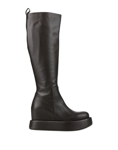 Paloma Barceló Woman Boot Dark Brown Size 8 Soft Leather In <p> Brown Boots In Leather With High Leg