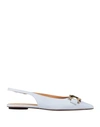 Tod's Cuoio Leather Slingback Flat In Grey