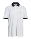 Brooksfield Man Polo Shirt White Size 48 Cotton, Elastane