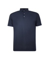 Zanone Icecotton Polo Shirt With Lateral Slits In Blue