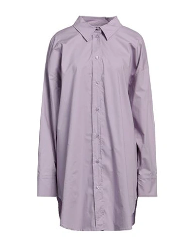 Ombra Woman Shirt Lilac Size 0 Cotton In Purple