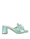Tosca Blu Woman Sandals Beige Size 9 Leather In Green