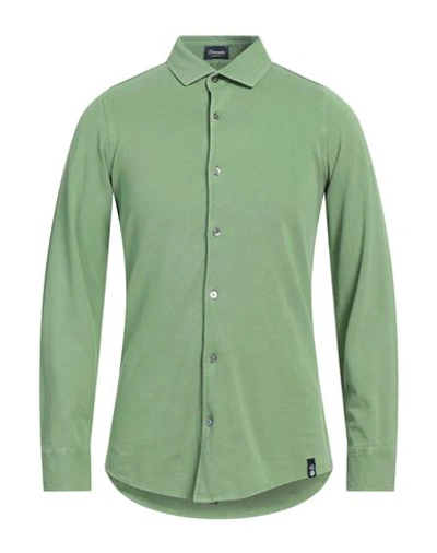 Drumohr Man Shirt Light Green Size S Cotton