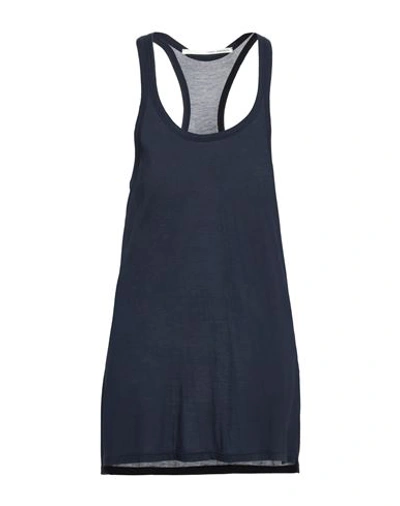 Isabel Benenato Woman Tank Top Midnight Blue Size 6 Modal