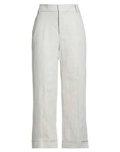 's Max Mara Woman Pants Light Grey Size 10 Linen
