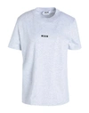 Msgm Woman T-shirt Grey Size Xs Cotton