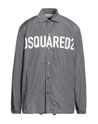 Dsquared2 Man Jacket Grey Size 36 Polyester