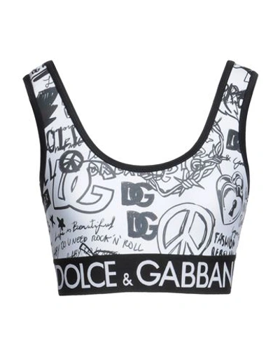 Dolce & Gabbana Woman Top White Size 12 Polyester, Elastane
