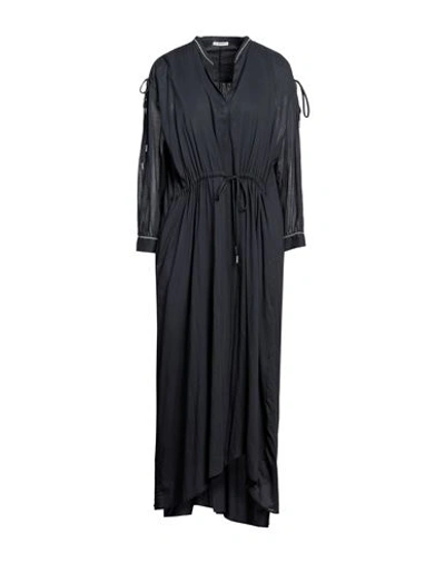 Peserico Woman Midi Dress Midnight Blue Size 16 Cotton
