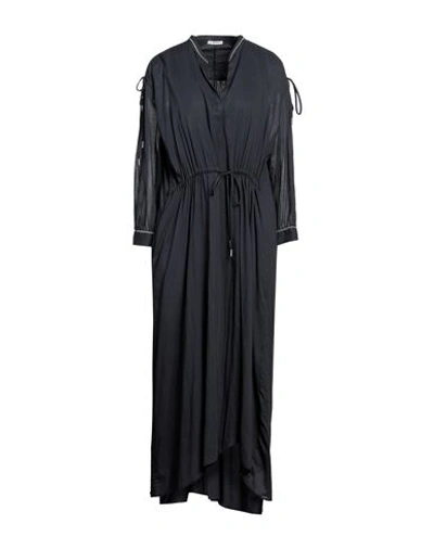 Peserico Woman Midi Dress Midnight Blue Size 16 Cotton In Blue
