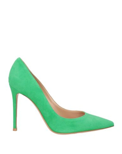 Gianvito Rossi Woman Pumps Emerald Green Size 9 Textile Fibers
