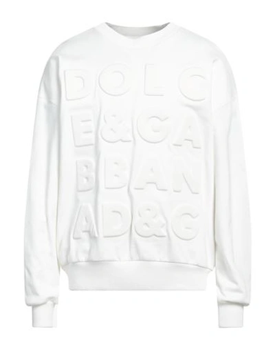 Dolce & Gabbana Man Sweatshirt White Size Xs Cotton, Elastane