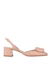 Cheville Woman Pumps Blush Size 8.5 Leather In Pink