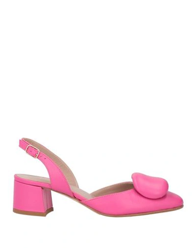 Cheville Woman Pumps Magenta Size 6 Leather