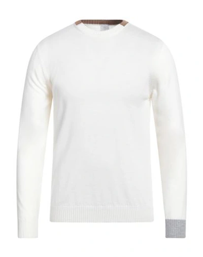 Eleventy Man Sweater Ivory Size M Wool In White