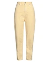 Totême Toteme Woman Denim Pants Light Yellow Size 29w-32l Cotton In Yellow