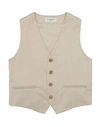 Paolo Pecora Toddler Boy Tailored Vest Beige Size 6 Polyester, Cotton, Elastane In Beige