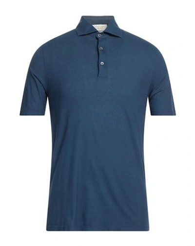Filippo De Laurentiis Man Polo Shirt Navy Blue Size 38 Cotton