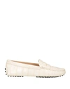 Tod's Woman Loafers Off White Size 4 Leather