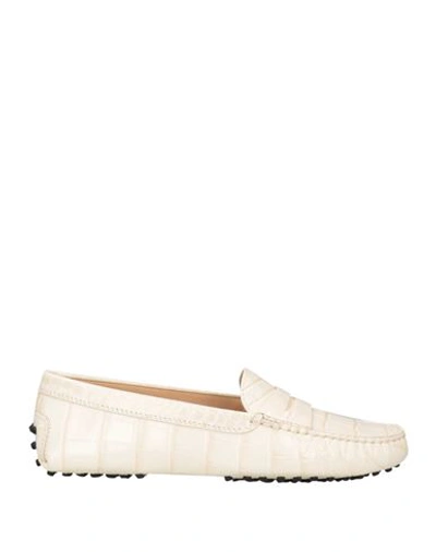 Tod's Woman Loafers Off White Size 7 Leather