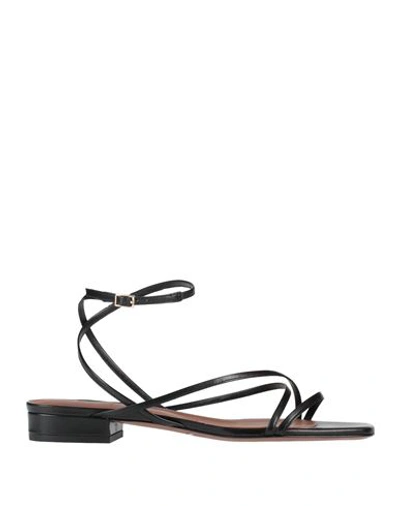 L'autre Chose L' Autre Chose Woman Sandals Black Size 7 Leather