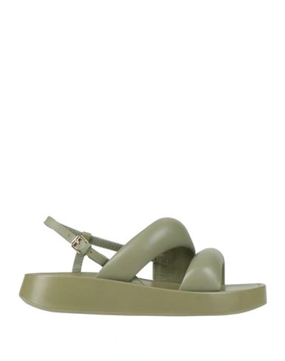 Ash Woman Sandals Sage Green Size 11 Soft Leather