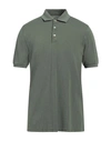 Fedeli Man Polo Shirt Military Green Size 42 Cotton