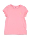 Polo Ralph Lauren Babies'  Cotton Jersey Crew -neck T-shirt Toddler Girl T-shirt Blush Size 5 Cotton In Pink