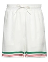 Casablanca Mens Casa Way Graphic-print Drawstring Silk Shorts In White