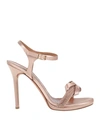 Albano Woman Sandals Blush Size 10 Textile Fibers In Pink