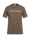 Trussardi Man T-shirt Dark Green Size Xl Cotton