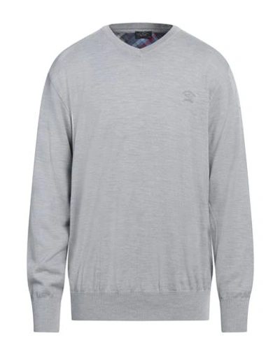 Paul & Shark Man Sweater Light Grey Size Xxl Virgin Wool In Gray