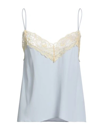 Jucca Woman Top Sky Blue Size 6 Acetate, Silk