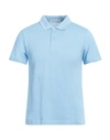 Trussardi Man Polo Shirt Pastel Blue Size S Cotton