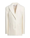 Off-white Woman Blazer Ivory Size 6 Polyester, Virgin Wool, Elastane In White