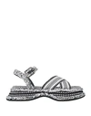 Chloé Meril Weaved Sandals In Black Cotton In White